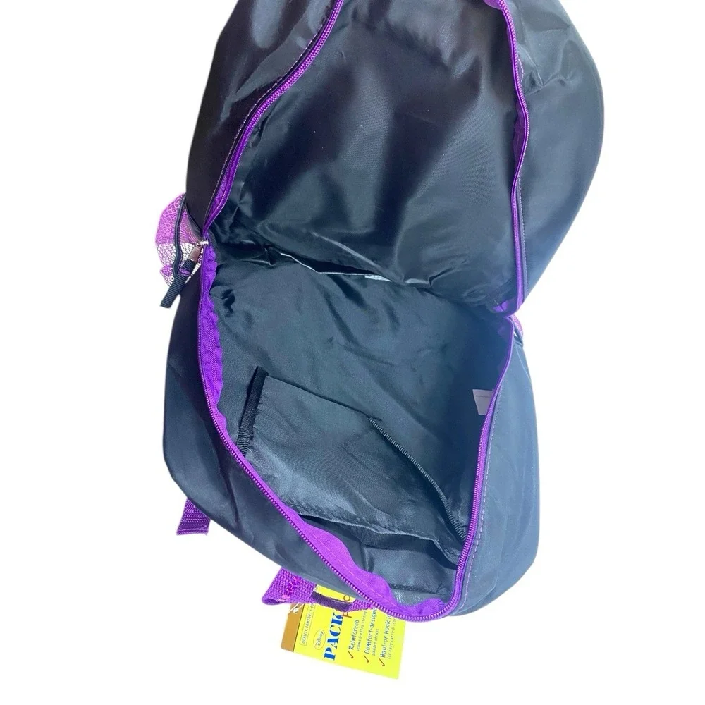 NEW W TAGS Disney Hannah Montana Backpack Girls Black‎ Purple Studded School Bag